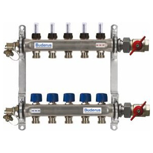 Buderus Logafloor Edelstahlverteiler 3HK mit DFM 7738317009