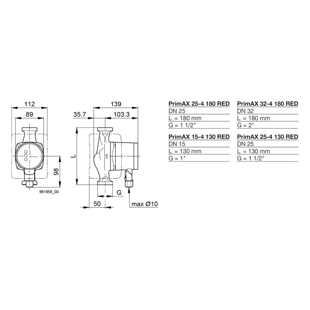 Biral PrimAX 32-4 180 RED T2 G2 EEI ≤ 0,15 7000001835 inkl. Wärmedämmung